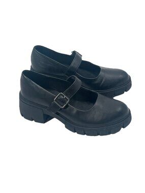 Madden NYC Platform Lug Sole Black Mary Jane Shoes 90s Style Chunky Sz 8.5
